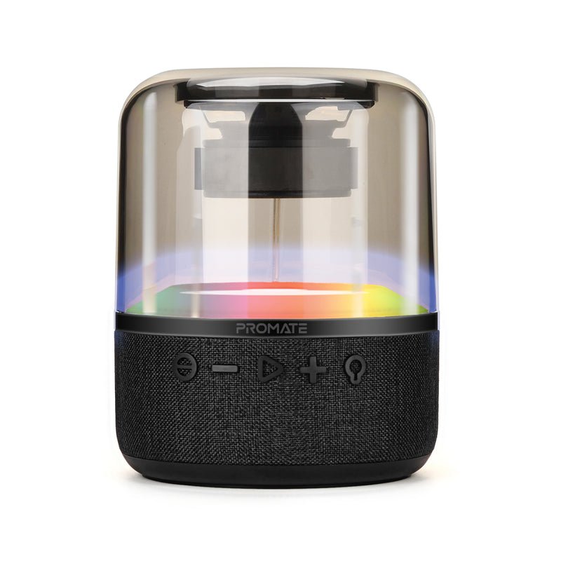 Promate Glitz-L 10W LumiSound 360° Surround Sound Speaker - Black