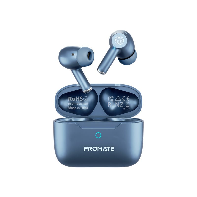 Promate ProPods Active Noise Cancelation Earphones with intellitouch - Blue