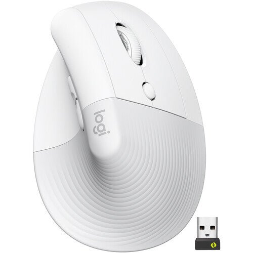 Logitech Lift Vertical Ergonomic Wireless Mouse - Off-white
