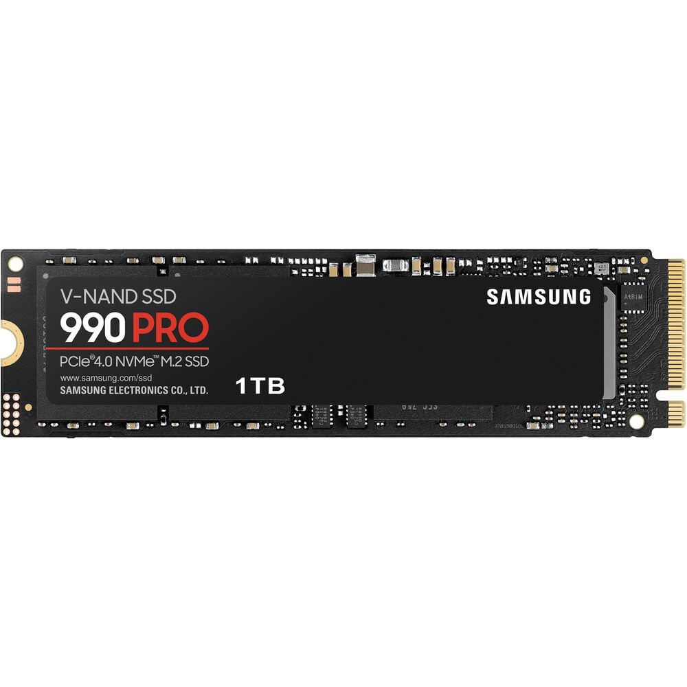 Samsung 990 PRO NVMe M.2 SSD – PCIe 4.0 x4, Up to 7,450MB/s Read, 6,900MB/s Write, 1GB LPDDR4 DRAM - 1TB