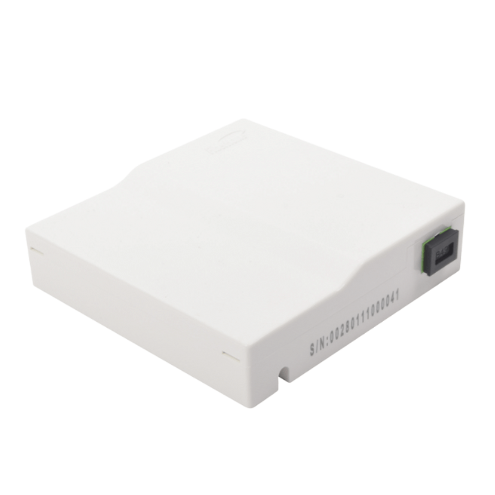 FiberHome FTB-501-B Fiber Terminal Box – 86×86 Faceplate, SC/APC, Indoor Wall Mount, Built-in Management, IP30 Rated