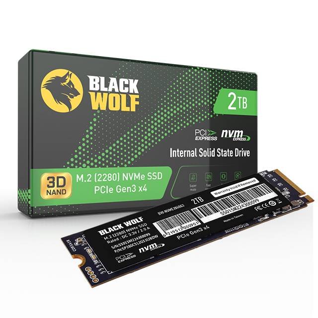 Black Wolf 2TB M.2 (2280) NVMe PCIe [Gen3x4]Black Wolf 2TB M.2 (2280) NVMe PCIe [Gen3x4]