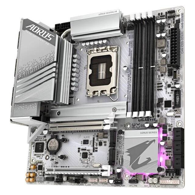 Gigabyte Z790M Aorus Elite AX Ice DDR5 Motherboard (White)Gigabyte Z790M Aorus Elite AX Ice DDR5 Motherboard (White)