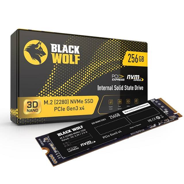 Black Wolf 256GB M.2 (2280) NVMe PCIe [Gen3x4]Black Wolf 256GB M.2 (2280) NVMe PCIe [Gen3x4]