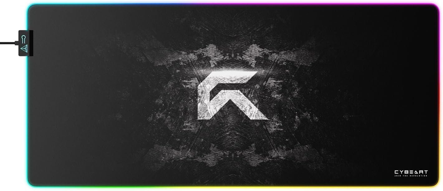 Cybeart Signature Edition RGB Gaming Desk Mat (XXL - 900x400x4mm) Waterproof, Never Slip Base, RGB LED, Esports Grade