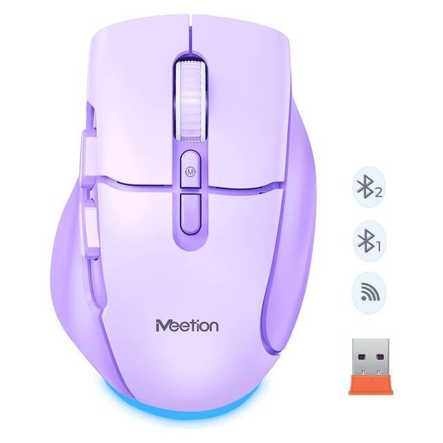Meetion BTM001 Wireless [2.4G+BT] Mouse (Purple)Meetion BTM001 Wireless [2.4G+BT] Mouse (Purple)