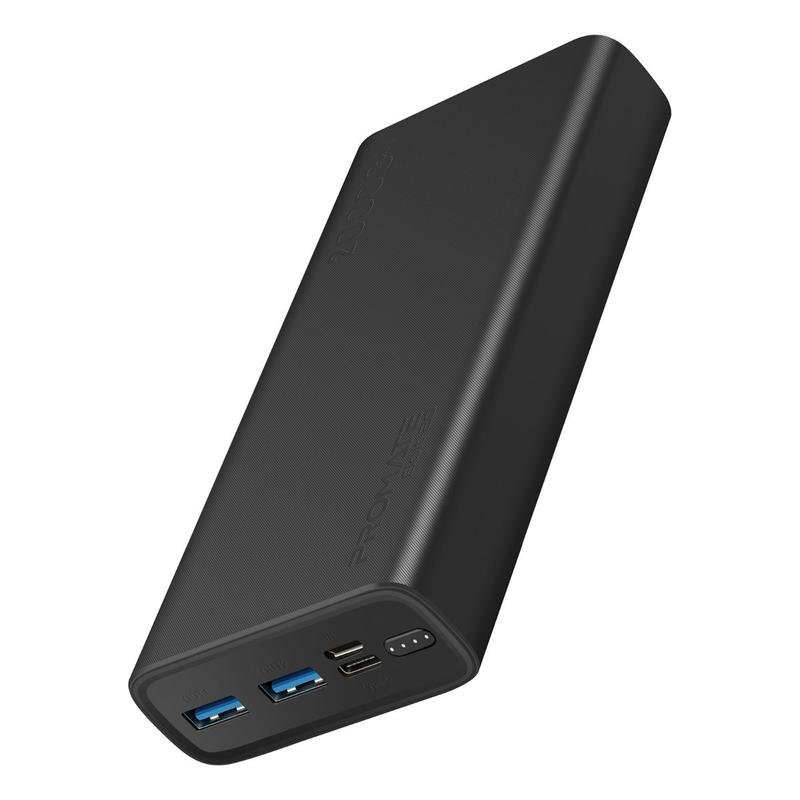 Promate 20000mAh Power Bank with Dual USB-A Output - Black
