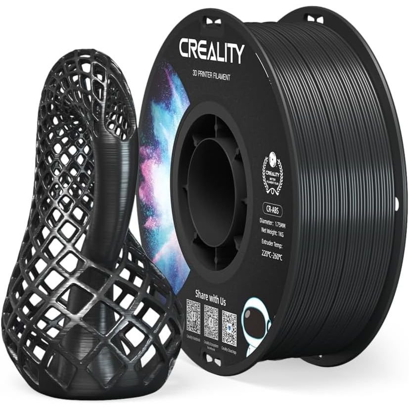 Creality ABS Filament 1.75mm, Excellent Resistance, Odorless Non-Toxic - Black
