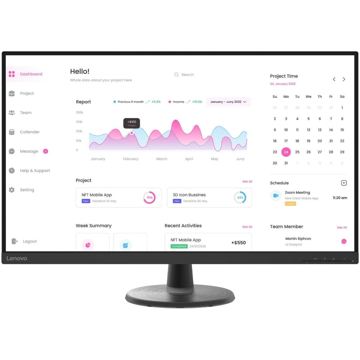 Lenovo 31.5" D32-40 (1920x1080) 60Hz VA 99% sRGB Gaming Monitor