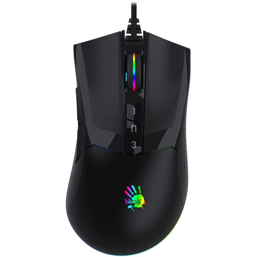 Bloody W90 Pro RGB Optical Gaming Mouse Advanced Precision - 16000 CPI - Stone Black
