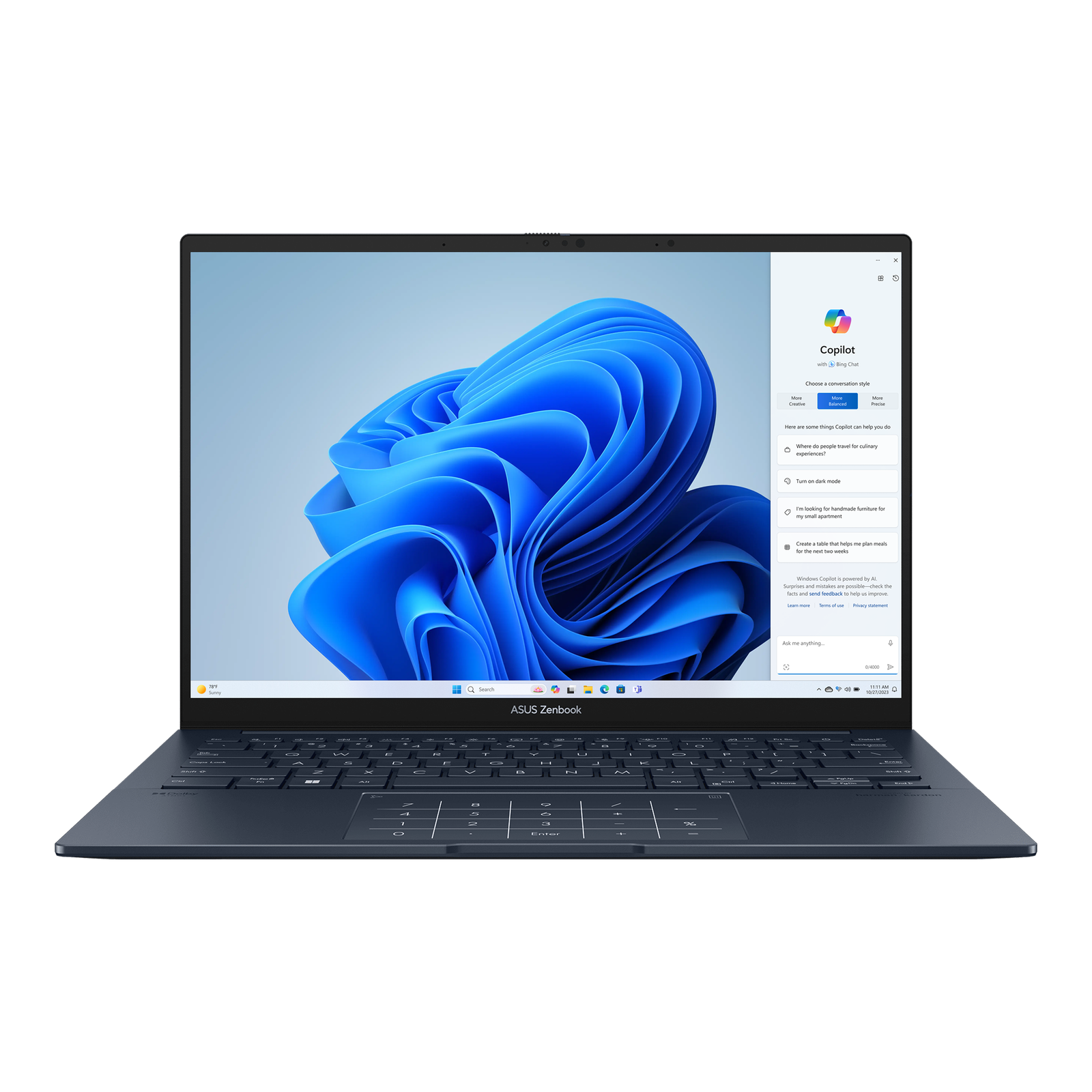 ASUS Zenbook 14 OLED (UX3405) 14" 3K 120Hz Laptop - Core Ultra 7-155H - 16GB RAM - 1TB SSD - Shared - Win 11 (Ponder Blue)