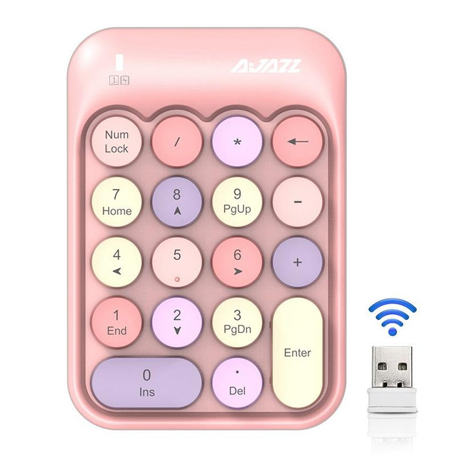 Ajazz AK18 2.4GHz Wireless Numeric Keypad - Pink