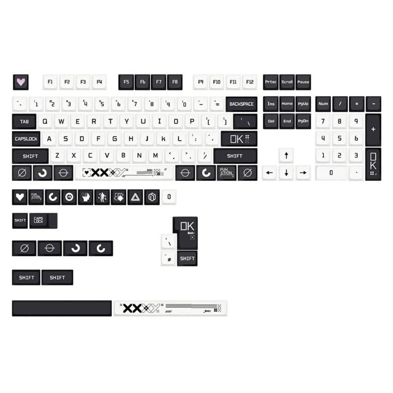 Dye Sub XDA Black and white theme Keycaps