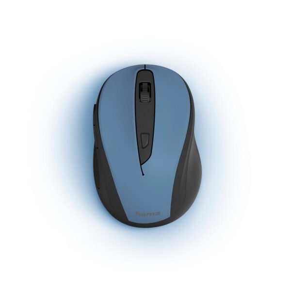 Hama 173026 MW-400 V2 Ergonomic Optical 6-Button Wireless Mouse, Black - Blue