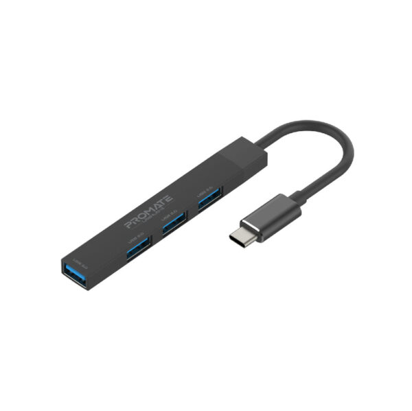 Promate 4-in-1 Multi-Port USB-C Data Hub - LiteHub-4 - Black