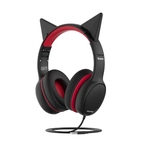 Promate Over-Ear Hi-Definition SafeAudio™ Wired Headset - Onyx