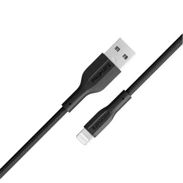 Promate XCord-Ai High Tensile Strength Data & Charge Cable for Apple Devices - Black