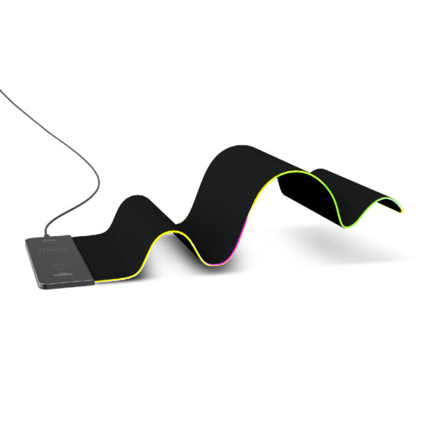 VERTUX RaftPad-Qi Anti-Friction LED Gaming Mouse Pad With 15W Wireless Charger