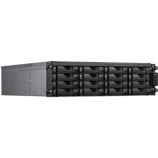 ASUSTOR Lockerstor 16R Pro (AS7116RDX) – 16-Bay 3U Rackmount NAS, Intel Xeon E-2224, 8GB DDR4 ECC (Up to 128GB), Dual M.2 NVMe, PCIe for 10/25/40/50GbE, Expandable to 28 Bays