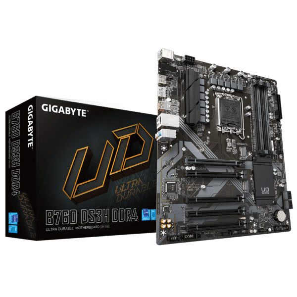 GIGABYTE B760 DS3H DDR4 ATX Motherboard – Intel LGA1700, DDR4, PCIe 4.0, Dual M.2, USB 3.2 Gen 2x2, GbE LAN, EZ-Latch, Smart Fan 6