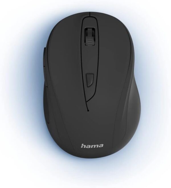 Hama 173026 MW-400 V2 Ergonomic Optical 6-Button Wireless Mouse, Black - Black