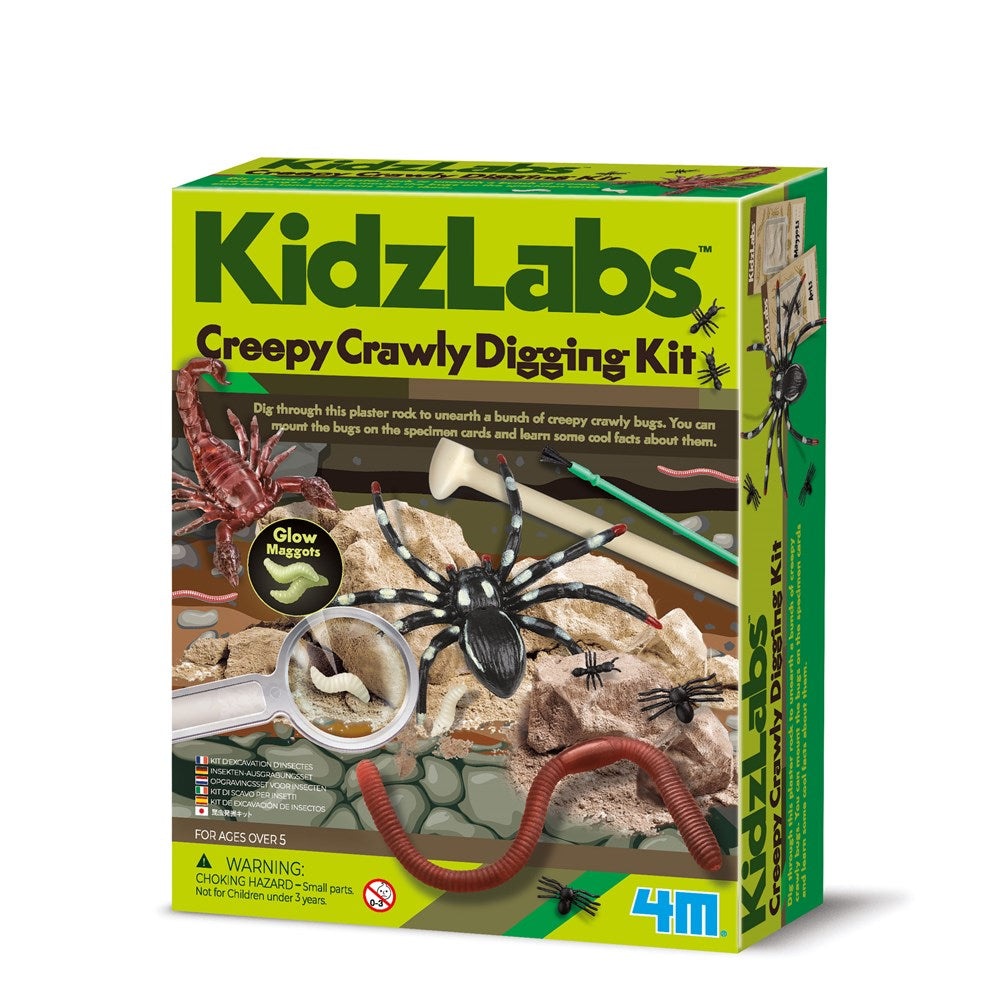4M Creepy Crawly Digging Kit – Unearth & Mount Insects, Includes Tools & Specimen Cards, Ages 5+, Model 00-03397