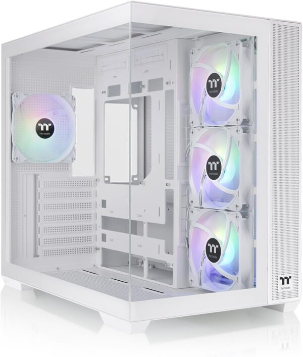 Thermaltake View 380 TG ARGB ATX Case; 4x120mm ARGB Fans Included; Supports Hidden-Connector Motherboard; Front & Side Dual Tempered Glass Panel - Snow