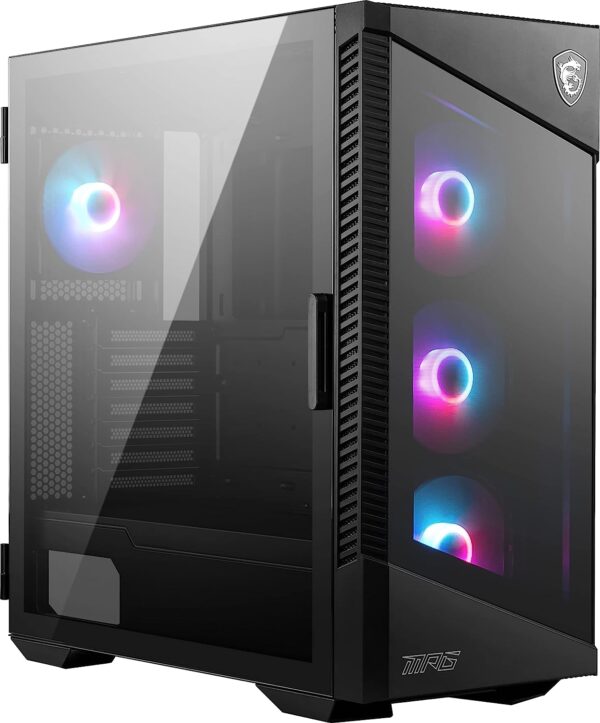 MSI MPG Velox 100R - Mid-Tower Gaming PC Case - Tempered Glass Side Panel - Black