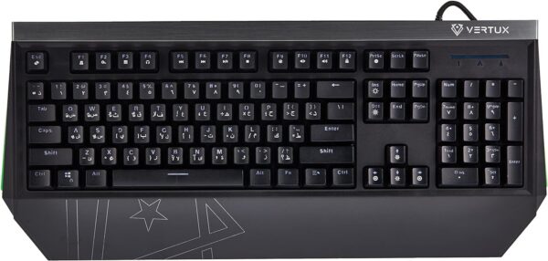Vertux Tantalum Precision Pro Mechanical Gaming Keyboard | Gamers Keyboard | Ergonomic Wired Keyboard | Full-Size Gaming Keyboard | 100% Anti-Ghosting Keys | RGB Backlight Modes