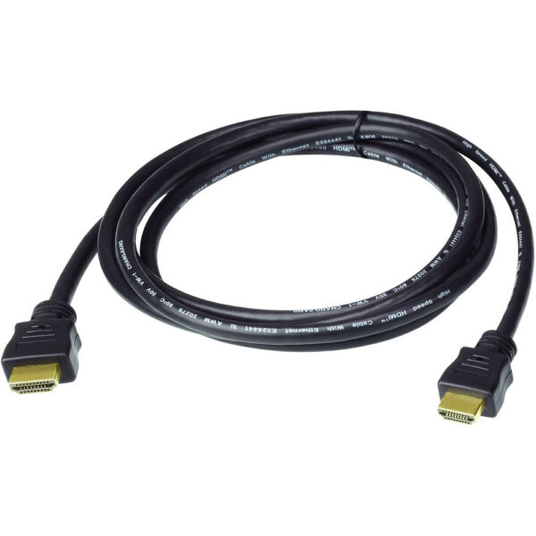 ATEN High Speed HDMI Cables with Ethernet, 4K Support, Gold-Plated, 1–20m, 3D, Deep Color, HDCP 2.2, 30–24AWG, RoHS Compliant - 1m