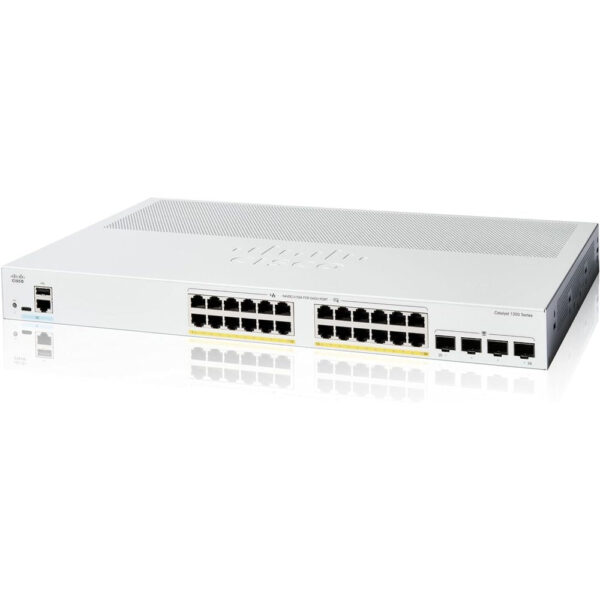 Cisco Catalyst C1200-24P-4G Smart Switch, 24 Port GE, PoE, 4x1GE SFP, Limited Lifetime Protection
