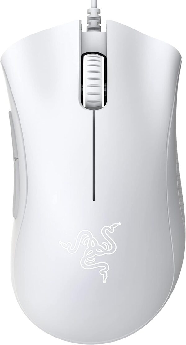 Razer DeathAdder Essential Gaming Mouse: 6400 DPI Optical Sensor - 5 Programmable Buttons - Mechanical Switches - Rubber Side Grips - White