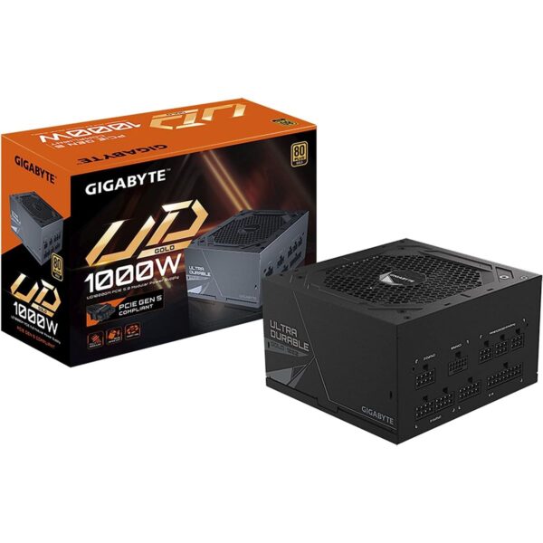 GIGABYTE GP-UD1000GM PG5 1000W PSU – ATX 3.0, PCIe Gen5 Ready, 80+ Gold, Fully Modular, Compact Design