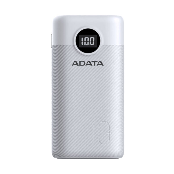ADATA P10000QCD Qualcomm QC 3.0 & USB PD 3.0 Power Bank - 10000mAh - White