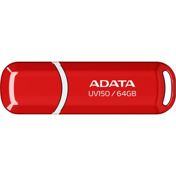 ADATA UV150 USB 3.2 Snap-on Cap Flash Drive - 64GB / Red