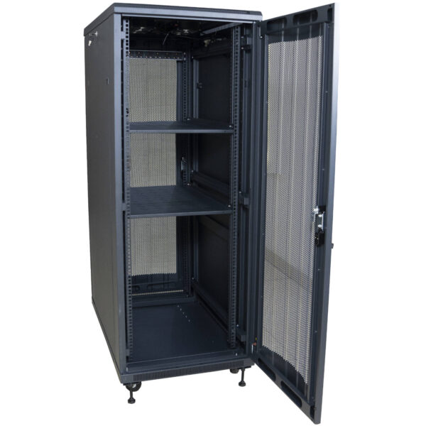 Atlantic Rack Server Cabinet 60cm Extra Wide -100cm Deep Enclosure with Vented Front & Rear Doors -Grid - 27U