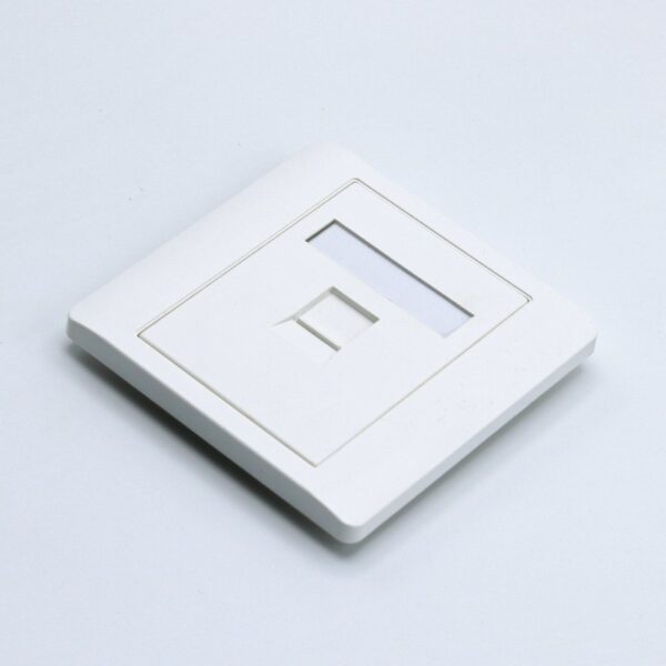Atlantic 86x86mm Keystone Faceplate – White, Wall-Mount, RJ45 Compatible - 2-Port