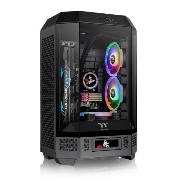 Thermaltake Tower 300 Micro-ATX Case; 2x140mm CT Fan Included; Support Up to 420mm Radiator; Optional Chassis Stand Kit Allows Horizontal Display - Black