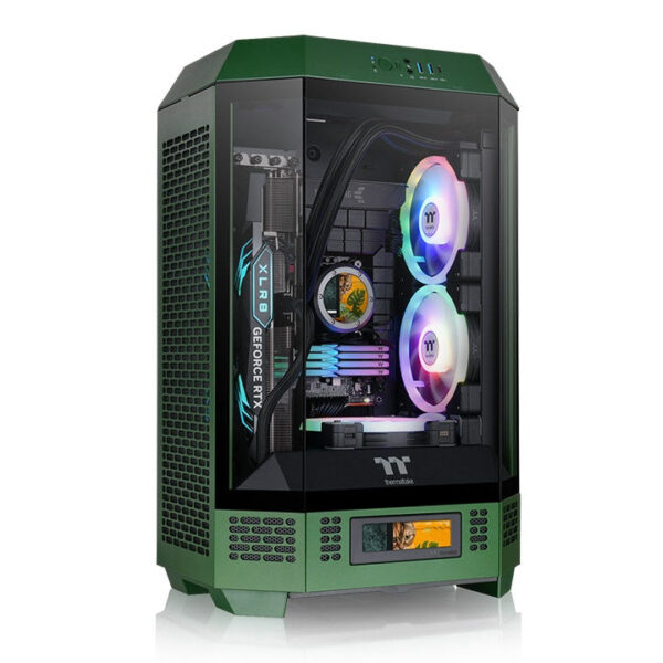 Thermaltake Tower 300 Micro-ATX Case; 2x140mm CT Fan Included; Support Up to 420mm Radiator; Optional Chassis Stand Kit Allows Horizontal Display - Racing Green