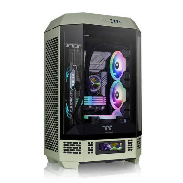 Thermaltake Tower 300 Micro-ATX Case; 2x140mm CT Fan Included; Support Up to 420mm Radiator; Optional Chassis Stand Kit Allows Horizontal Display - Matcha Green