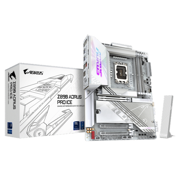 GIGABYTE Z890 AORUS PRO ICE ATX Motherboard – LGA 1851, Intel Z890, DDR5 up to 9500 MT/s, PCIe 5.0, Wi‑Fi 7, 5GbE LAN, Dual Thunderbolt 4