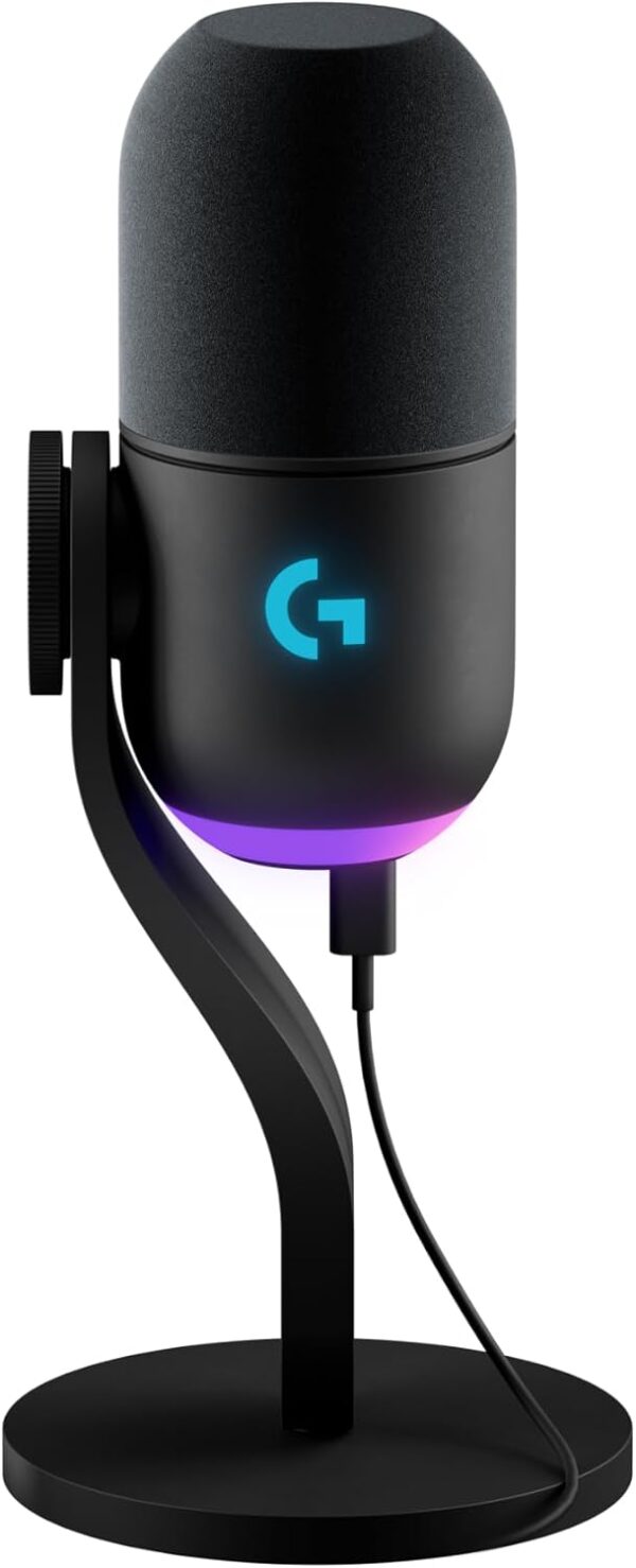 Logitech G Yeti GX RGB Dynamic Gaming Microphone – USB‑C, Supercardioid, 24‑bit/96 kHz, LIGHTSYNC RGB, Blue VO!CE, Gain Scroll Wheel