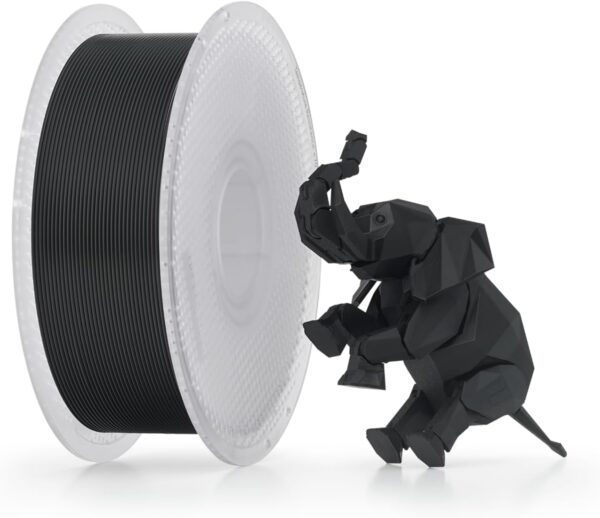Bambu Lab PLA Basic 1 kg Filament with spool (1.75 mm) – RFID‑Enabled, 300 mm/s, Beginner‑Friendly, 30 Color Options, Drying Required - Black