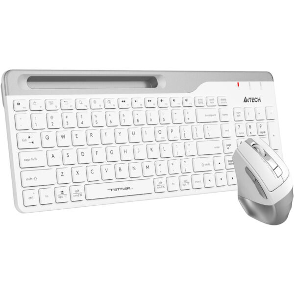 A4Tech FB2535C Bluetooth Wireless Keyboard & Mouse Combo - Arabic/English - Icy White