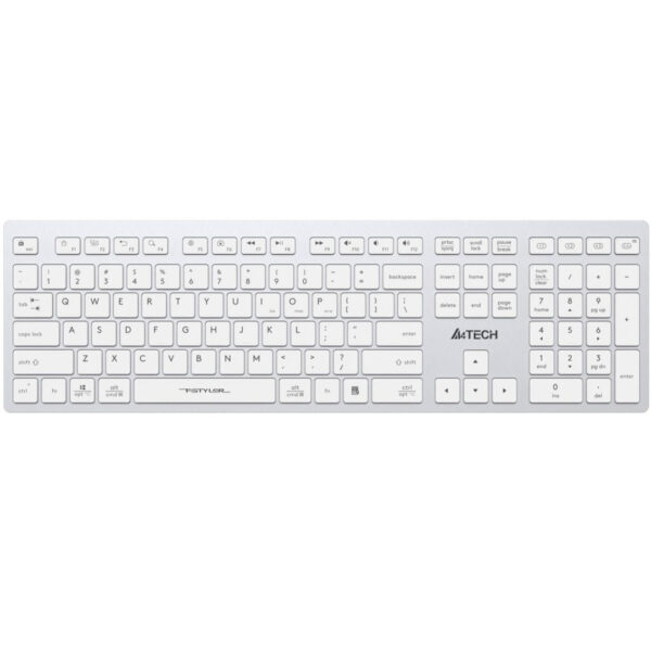 A4Tech FBX50C Bluetooth Wireless Keyboard - Connect to 4 Devices - Arabic/English - White